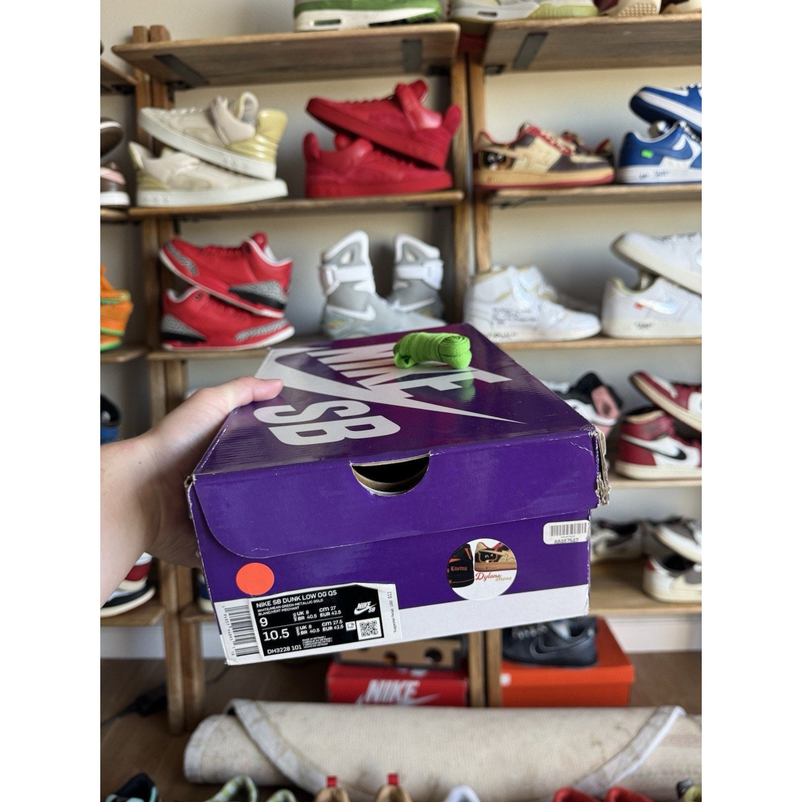 Nike Supreme x Dunk OG SB QS Low Mean Green - Size 9