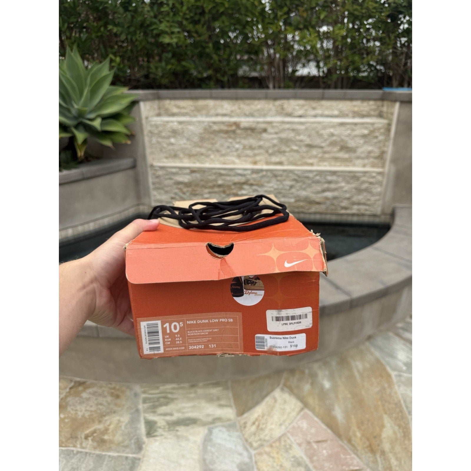 Nike Supreme SB Dunk Low ‘Black Cement’ - Size 10.5