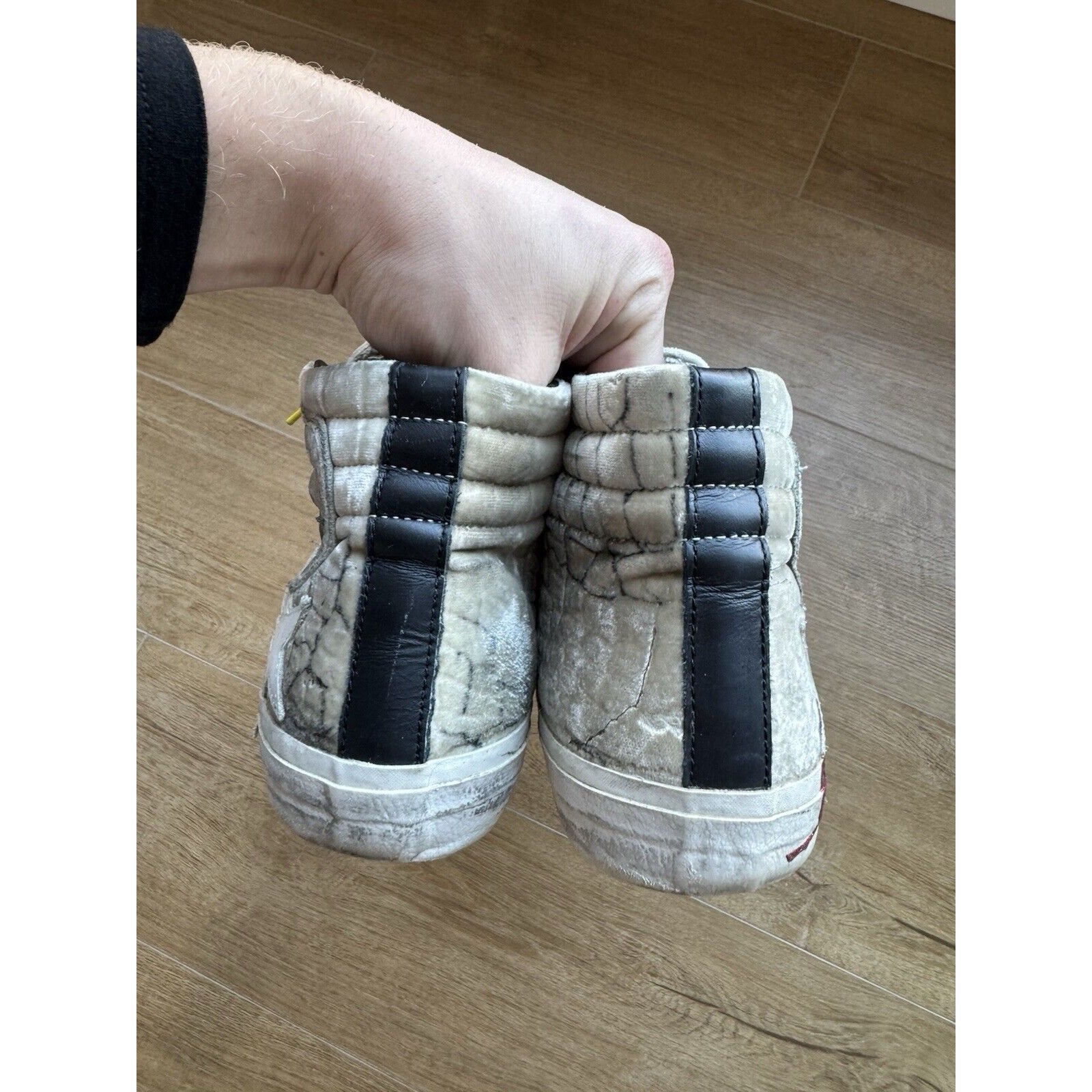 Golden Goose Zipper Hi-Top Crocodile Print Velvet Glitter Logo Size 41