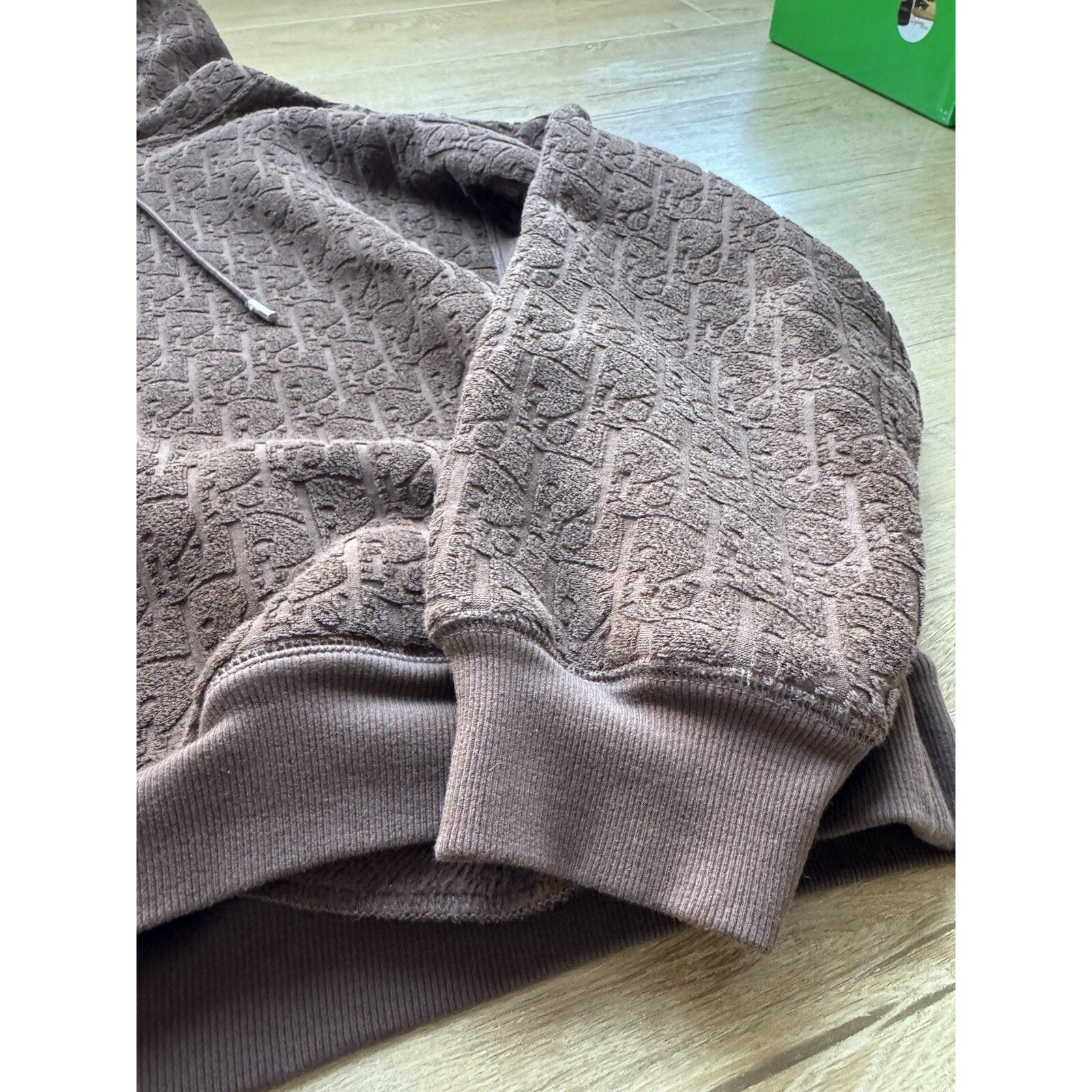 Dior Relaxed Hoodie Embroidered Logo Terrycloth Brown Size XXL (Fits small)