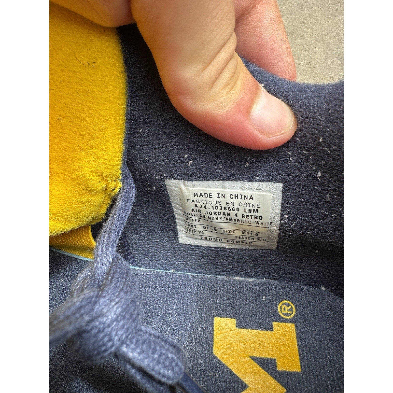 Air Jordan 4 Retro PE Michigan Wolverines - Size 11.5