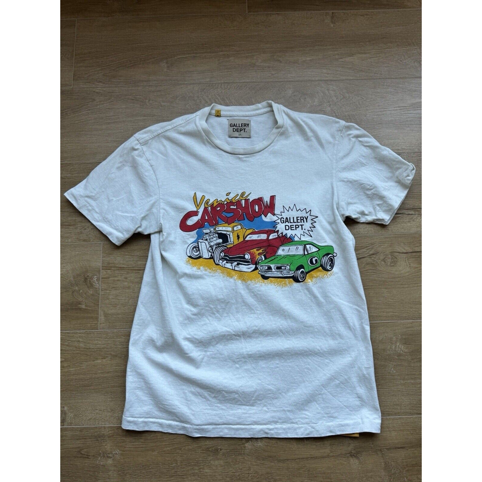 Gallery Dept. Shirt Mens Small Beige Venice Car Show Graphic Print Tee Shirt