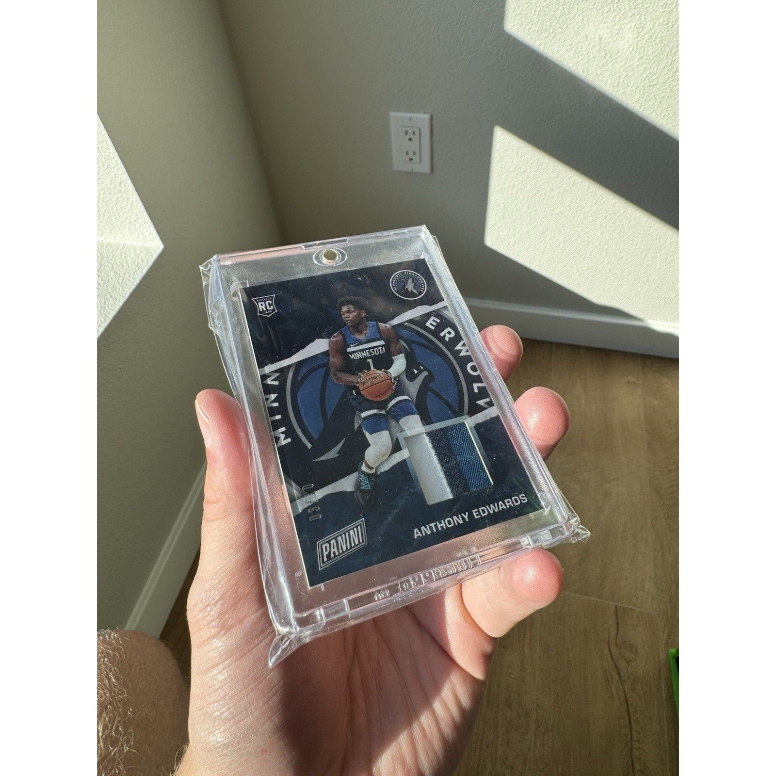 Anthony Edwards 2020-21 Panini Fathers Day Rookie Patch Three Color 03/10