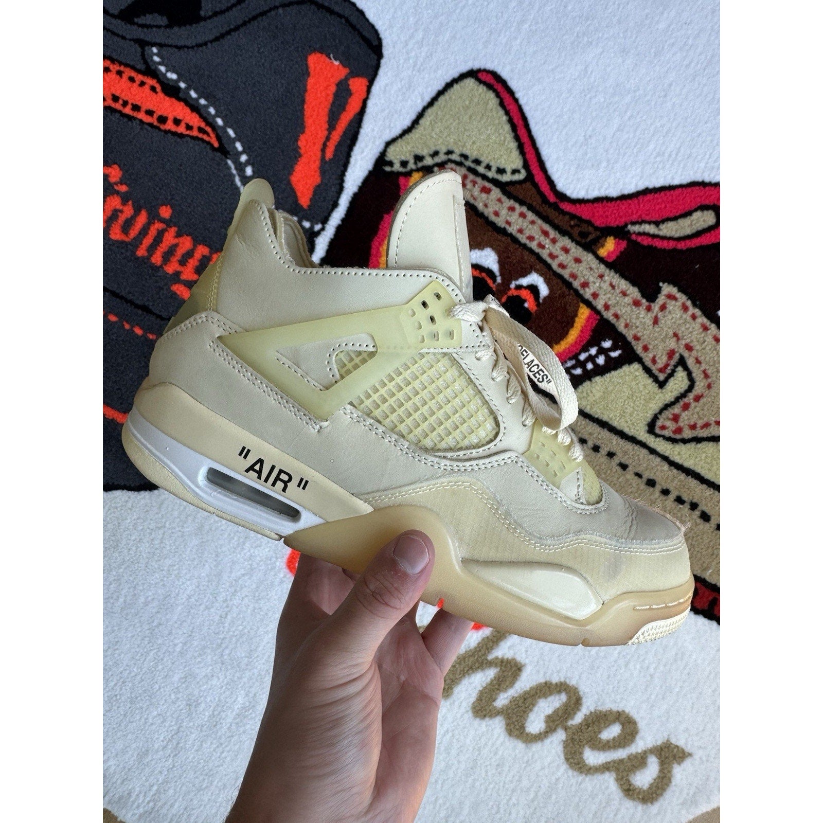Jordan 4 SP x Off-White Mid Sail - Size 10.5W/9M