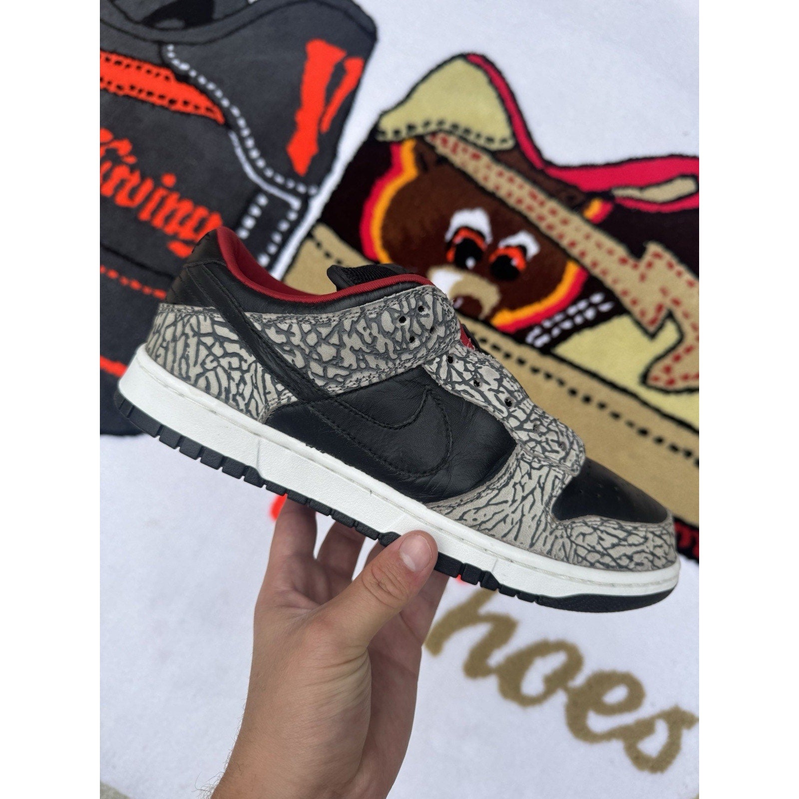 Nike Supreme SB Dunk Low ‘Black Cement’ - Size 10.5