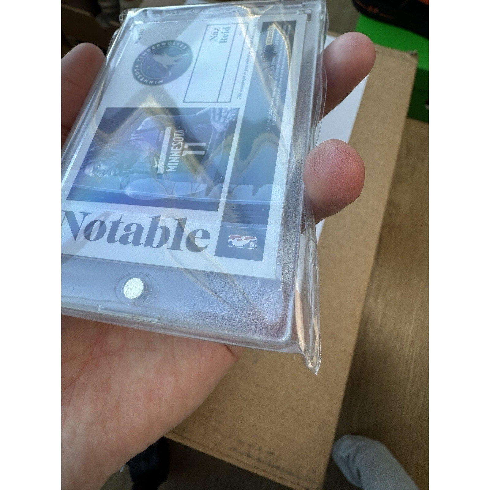 Naz Reid 2019 Rookie Encased Autograph Green /5 Inscription