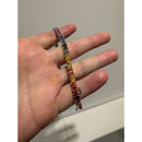 Custom Sapphire Rainbow White Gold Tennis Bracelet 7 inch, 16 CTS, 14K Gold