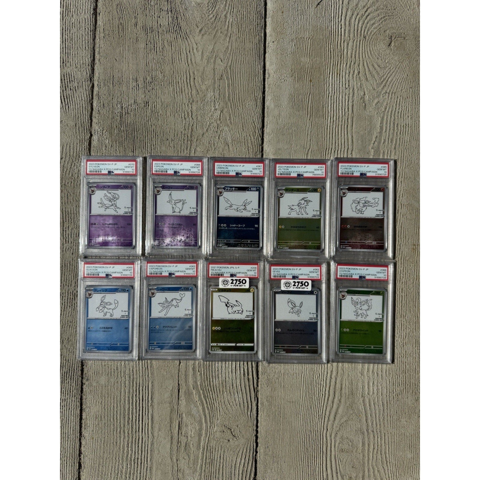 PSA 10 Yu Nagaba Pikachu Eevee’s Promo Complete 10 Set Pokemon Card Japanese