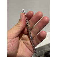 Custom Sapphire Rainbow White Gold Tennis Bracelet 7 inch, 16 CTS, 14K Gold