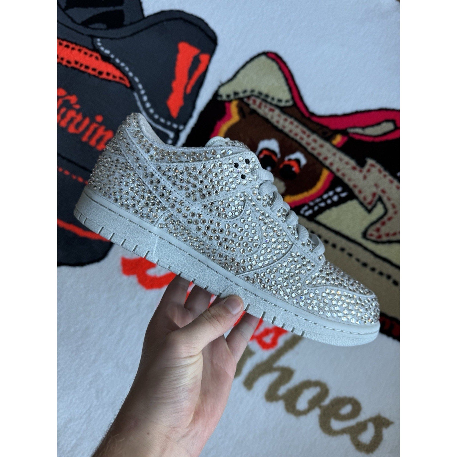 Cactus Plant Flea Market x Swarovski x Nike Dunk Low Pure Platinum - Size 11.5