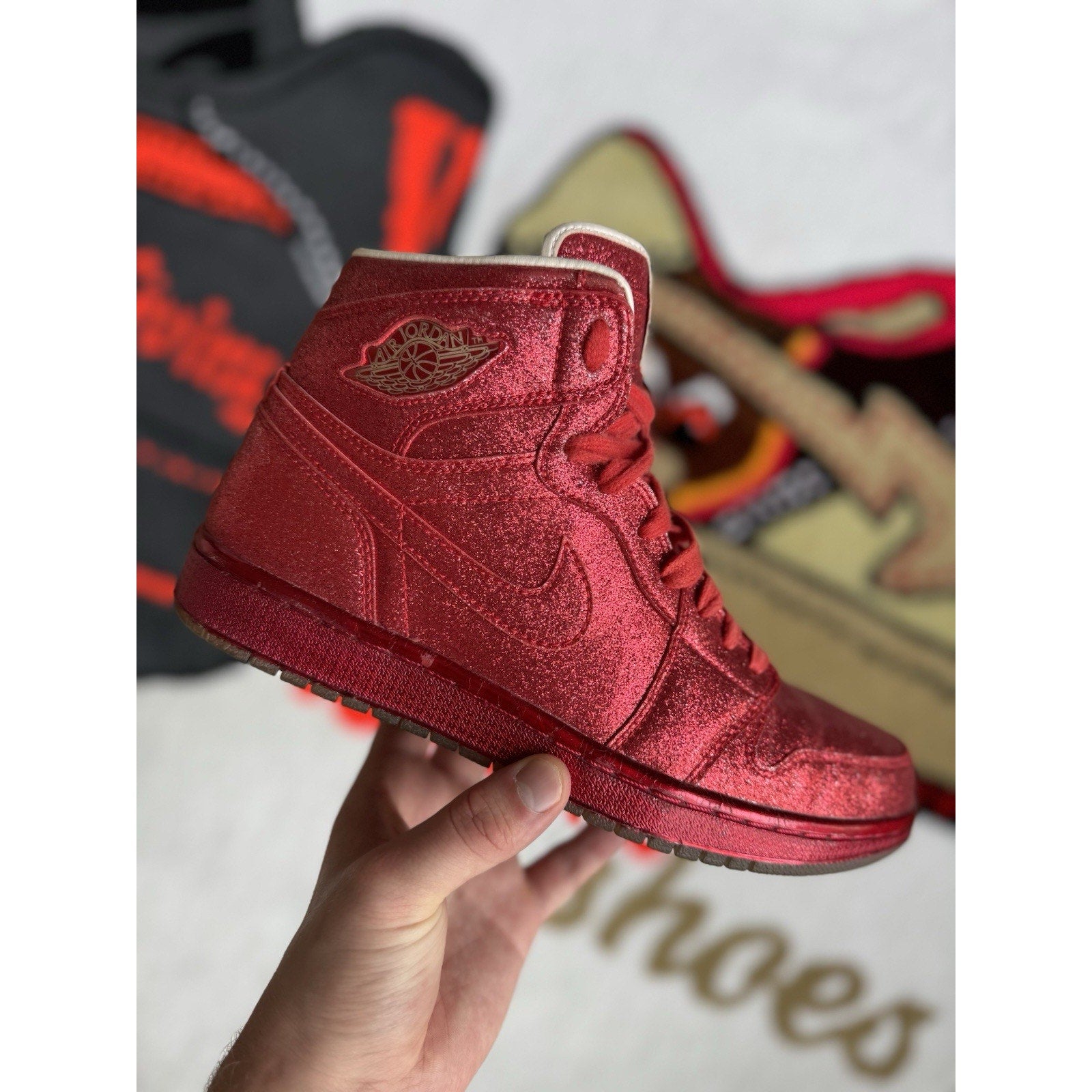 Jordan 1 Legends Of Summer Red Glitter - Size 8.5