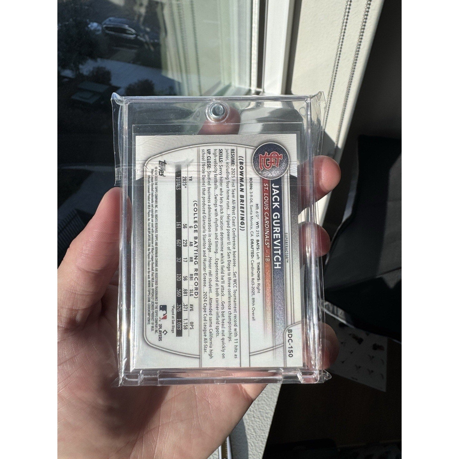 Jack Gurevitch Topps Chrome 2025 Superfractor 1/1 Base Rookie