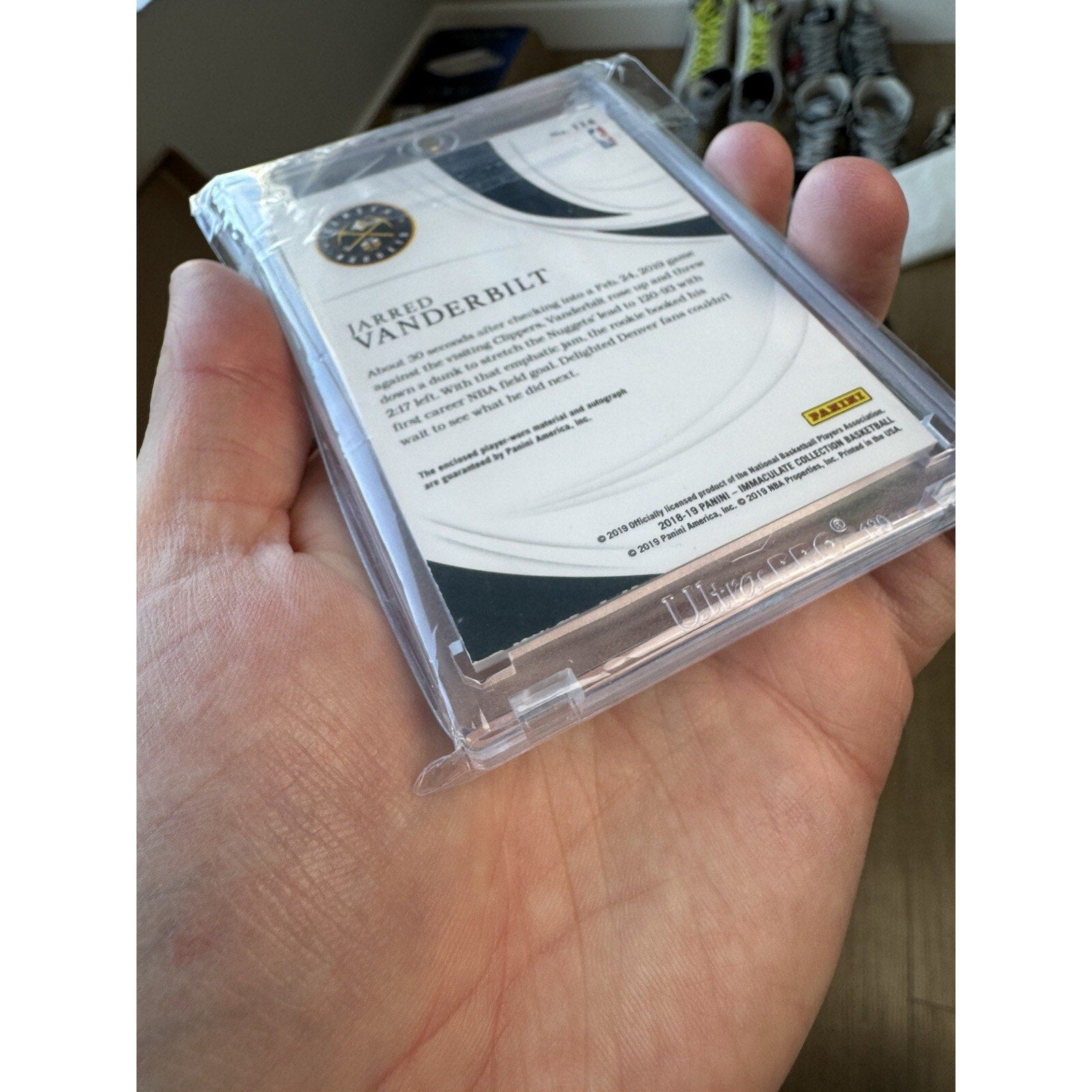 Jarred Vanderbilt 2018 Panini Immaculate #114 Rookie Patch Auto RC RPA 2/8