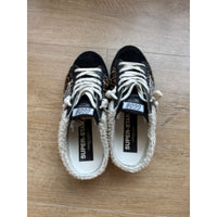 Golden Goose Super-Star Slip On Leapord Print Glitter Star Shearling Lined