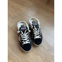 Golden Goose Super-Star Slip On Leapord Print Glitter Star Shearling Lined