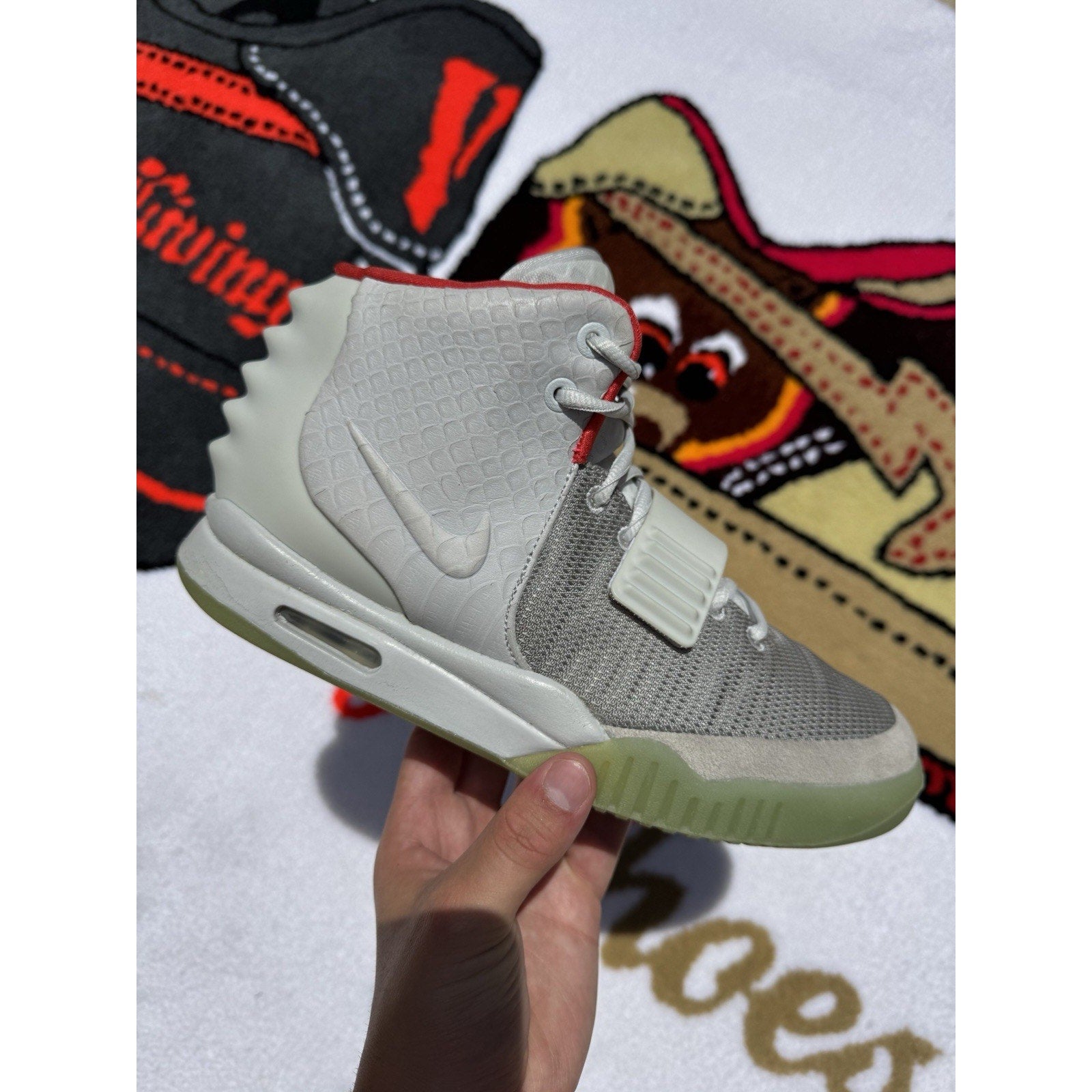 Nike Air Yeezy 2 NRG Pure Platinum - Size 9.5