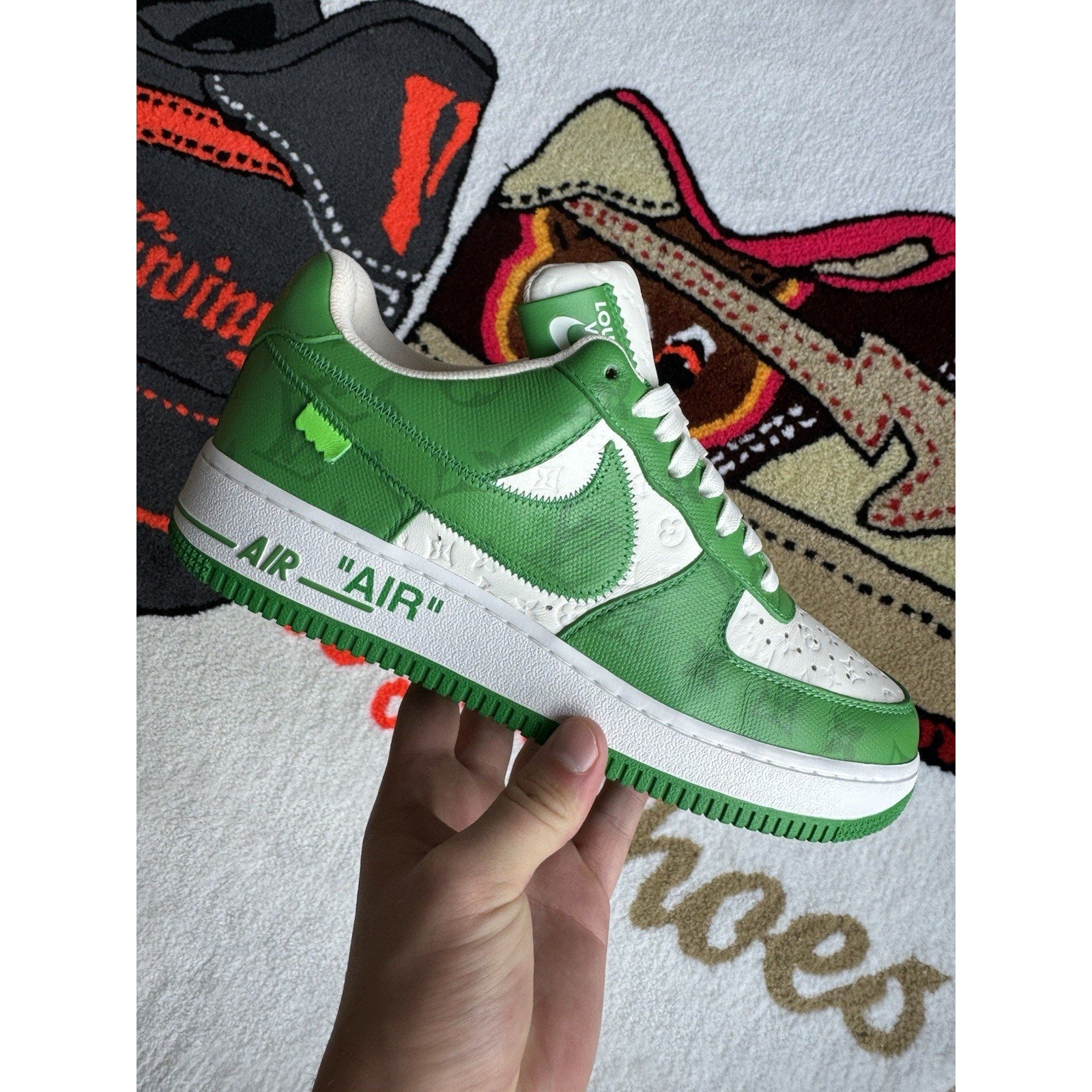 Nike Louis Vuitton x Air Force 1 Low White Gym Green - Size 8US