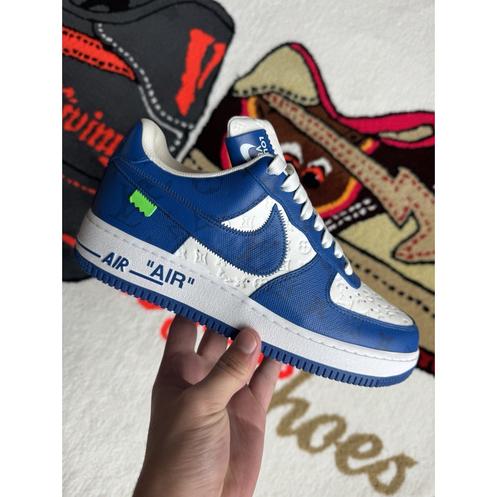 Nike Air Force 1 Low by Virgil Abloh x Louis Vuitton LV Blue - Size 8