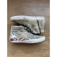 Golden Goose Zipper Hi-Top Crocodile Print Velvet Glitter Logo Size 41