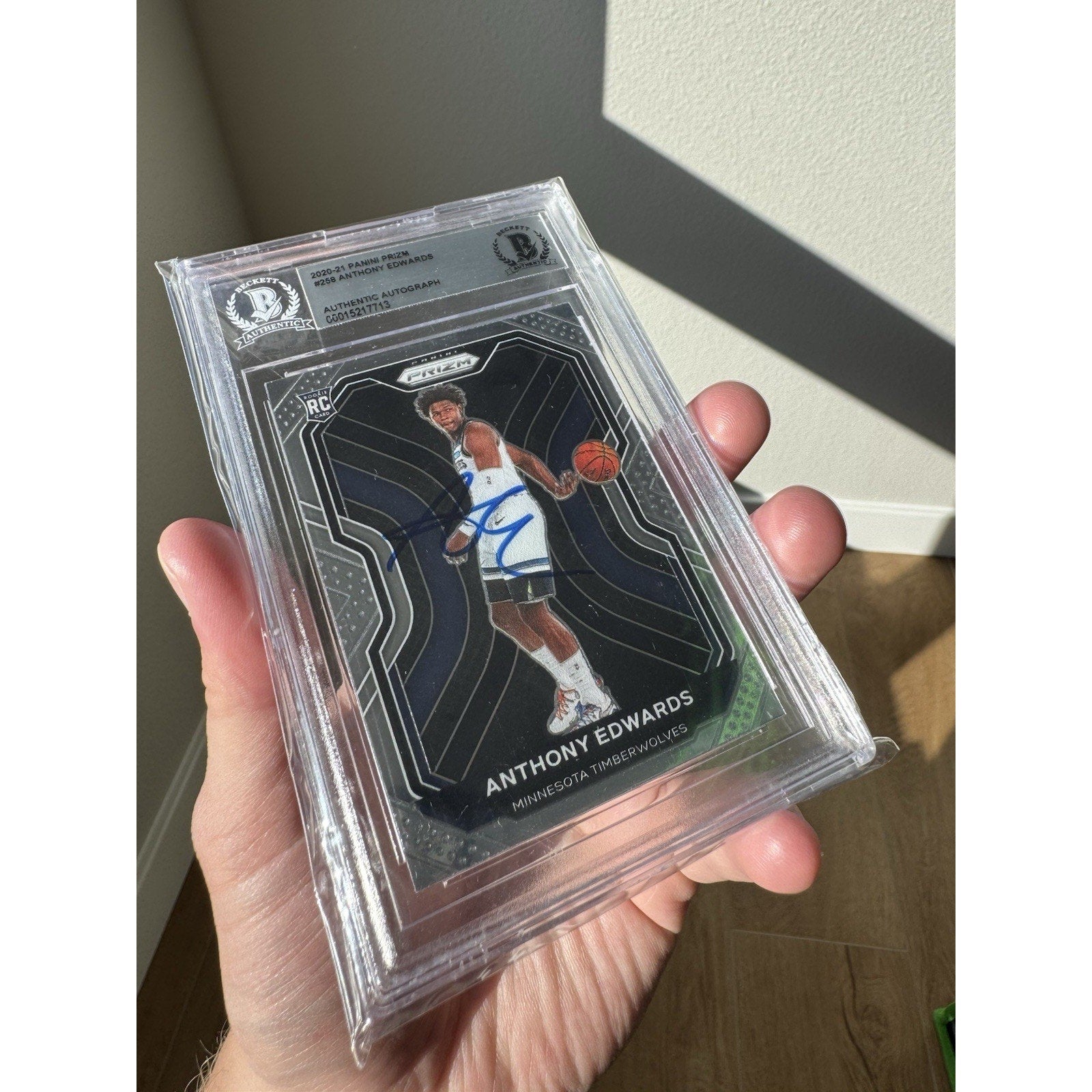 Anthony Edwards Prizm 2020-21 Rookie In Person Autograph Becket Authenticated