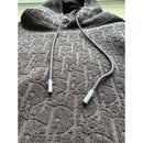 Dior Relaxed Hoodie Embroidered Logo Terrycloth Brown Size XXL (Fits small)