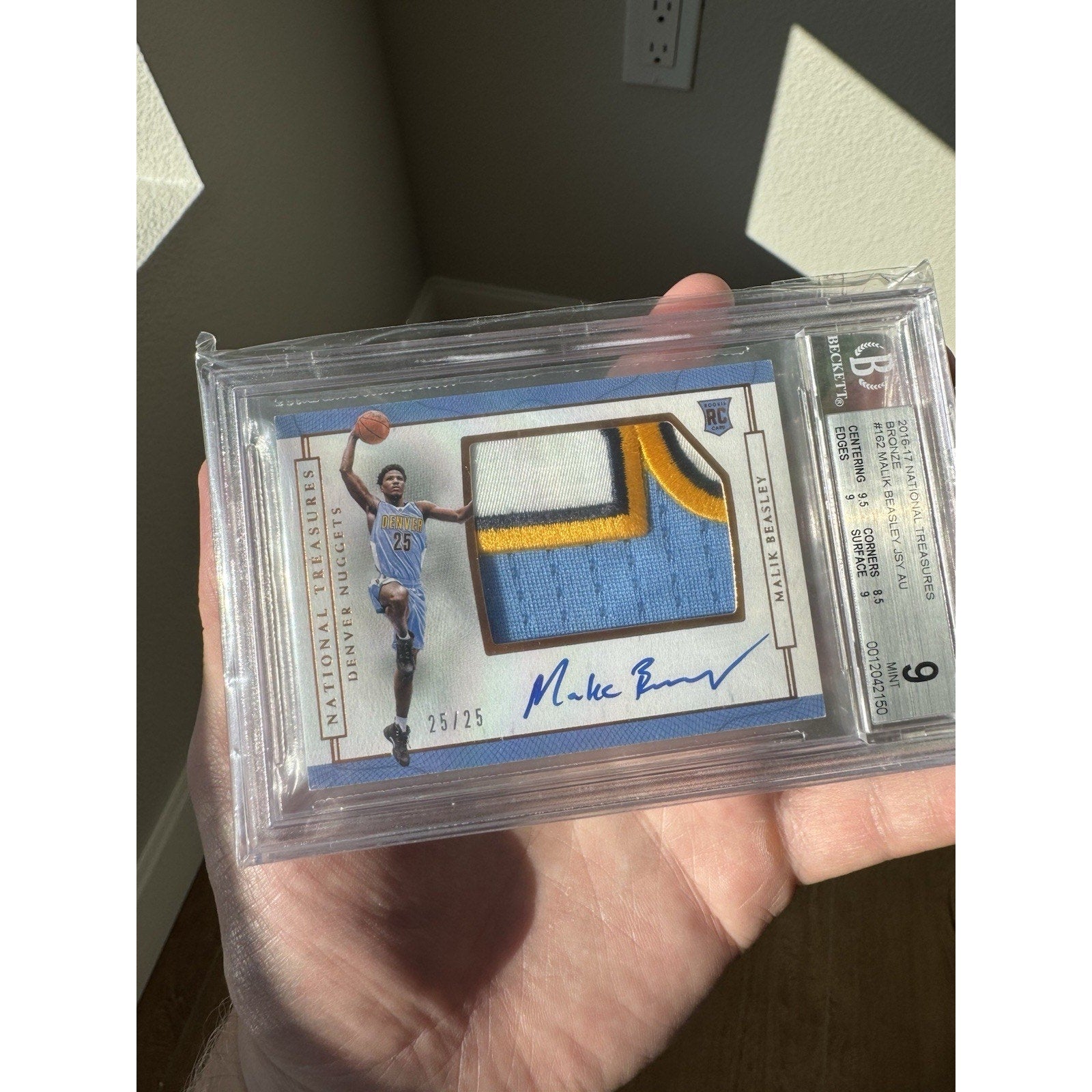 2016 National Treasures Malik Beasley ROOKIE PATCH AUTO 25/25 Jersey # 2X Match!