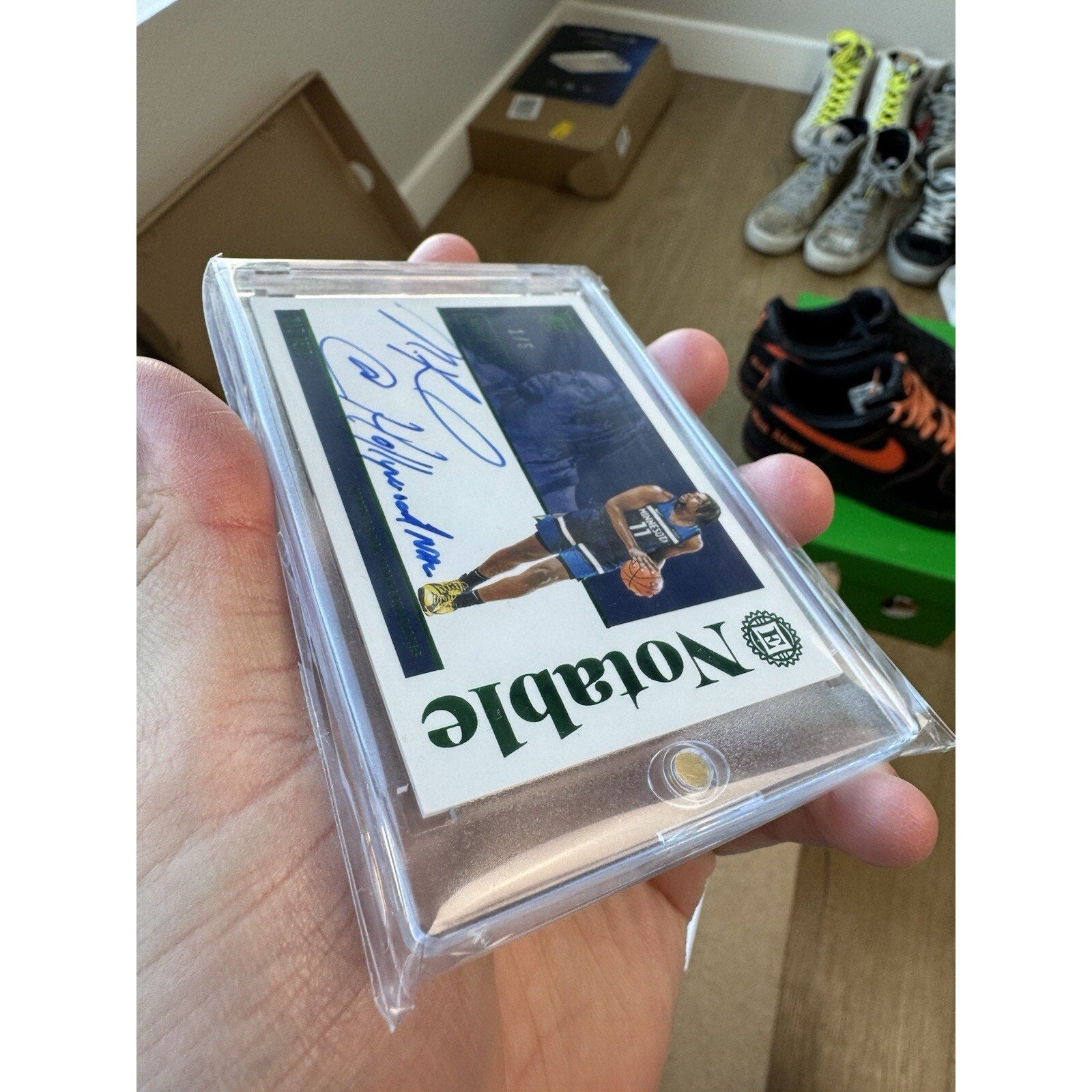 Naz Reid 2019 Rookie Encased Autograph Green /5 Inscription