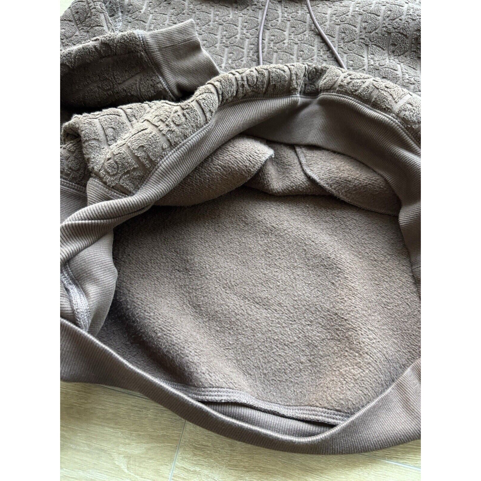 Dior Relaxed Hoodie Embroidered Logo Terrycloth Brown Size XXL (Fits small)
