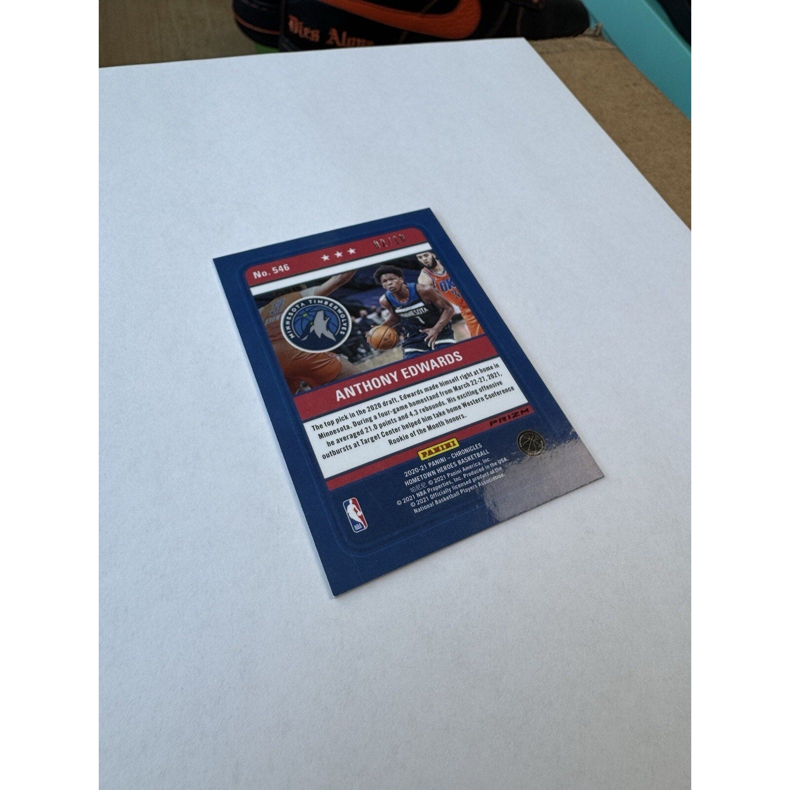 Anthony Edwards 2020 Chronicles Rookie Hometown Heroes Gold 02/10