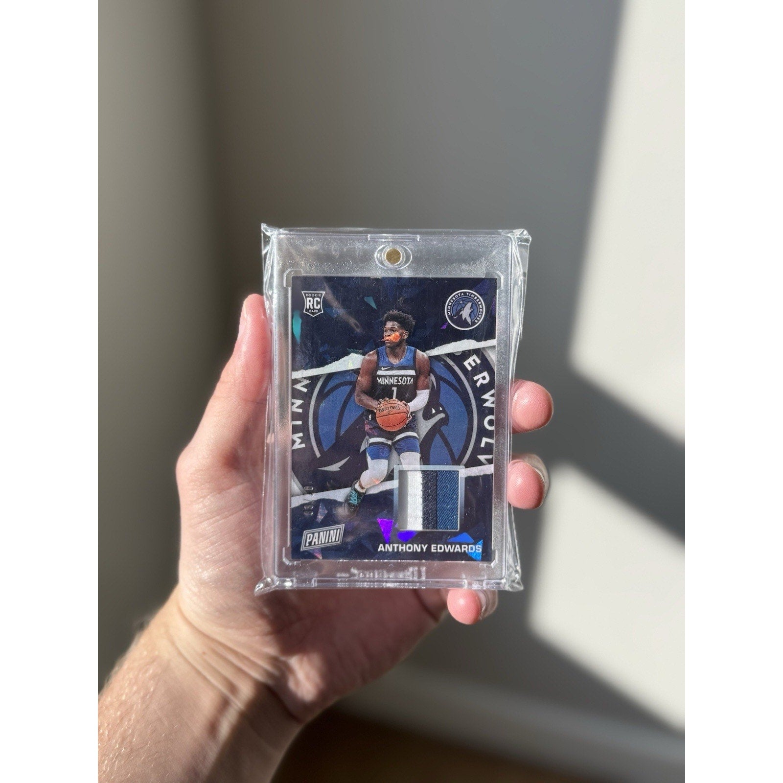Anthony Edwards 2020-21 Panini Fathers Day Rookie Patch Three Color 03/10