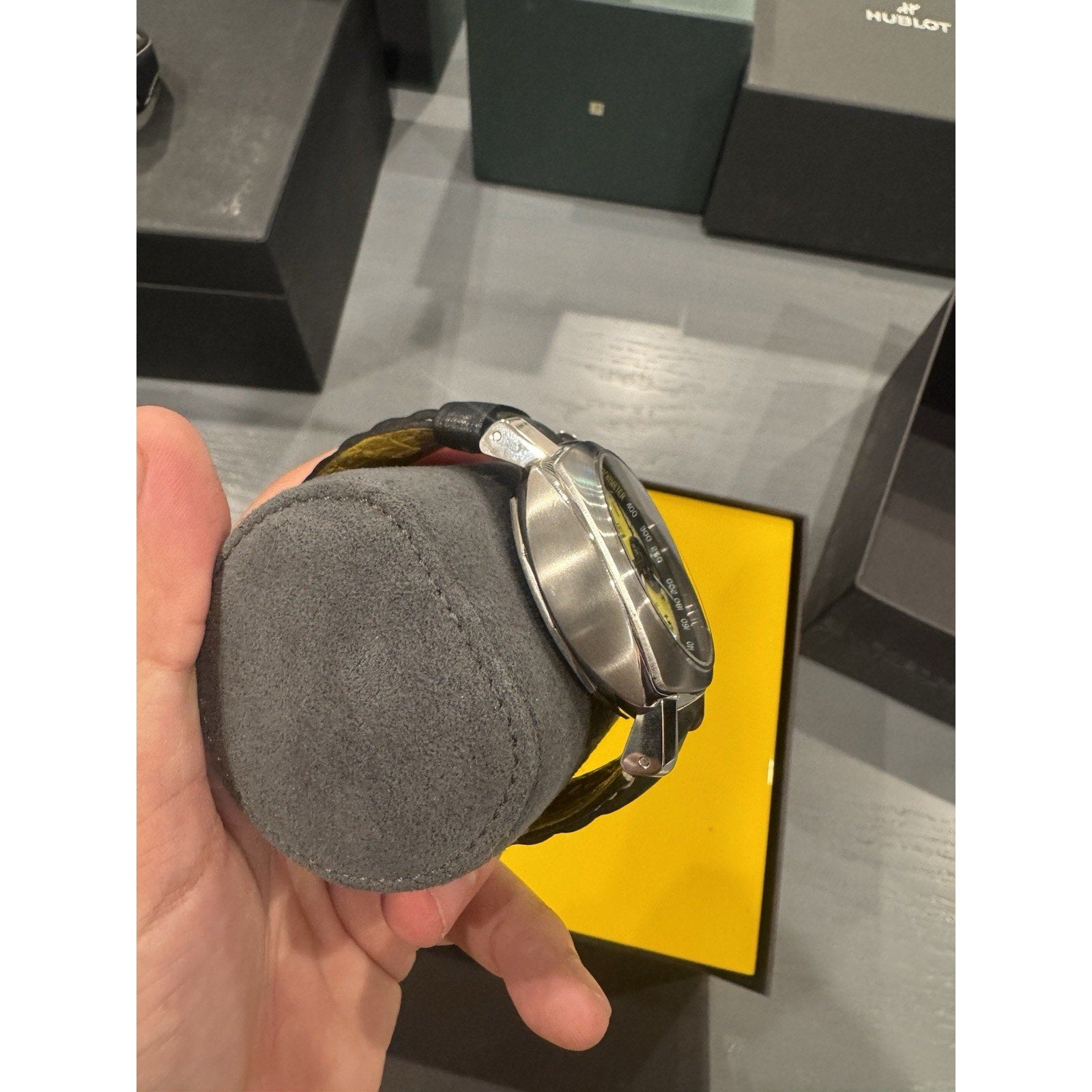 Panerai Ferrari Yellow Men's Leather Strap Watch - FER00011