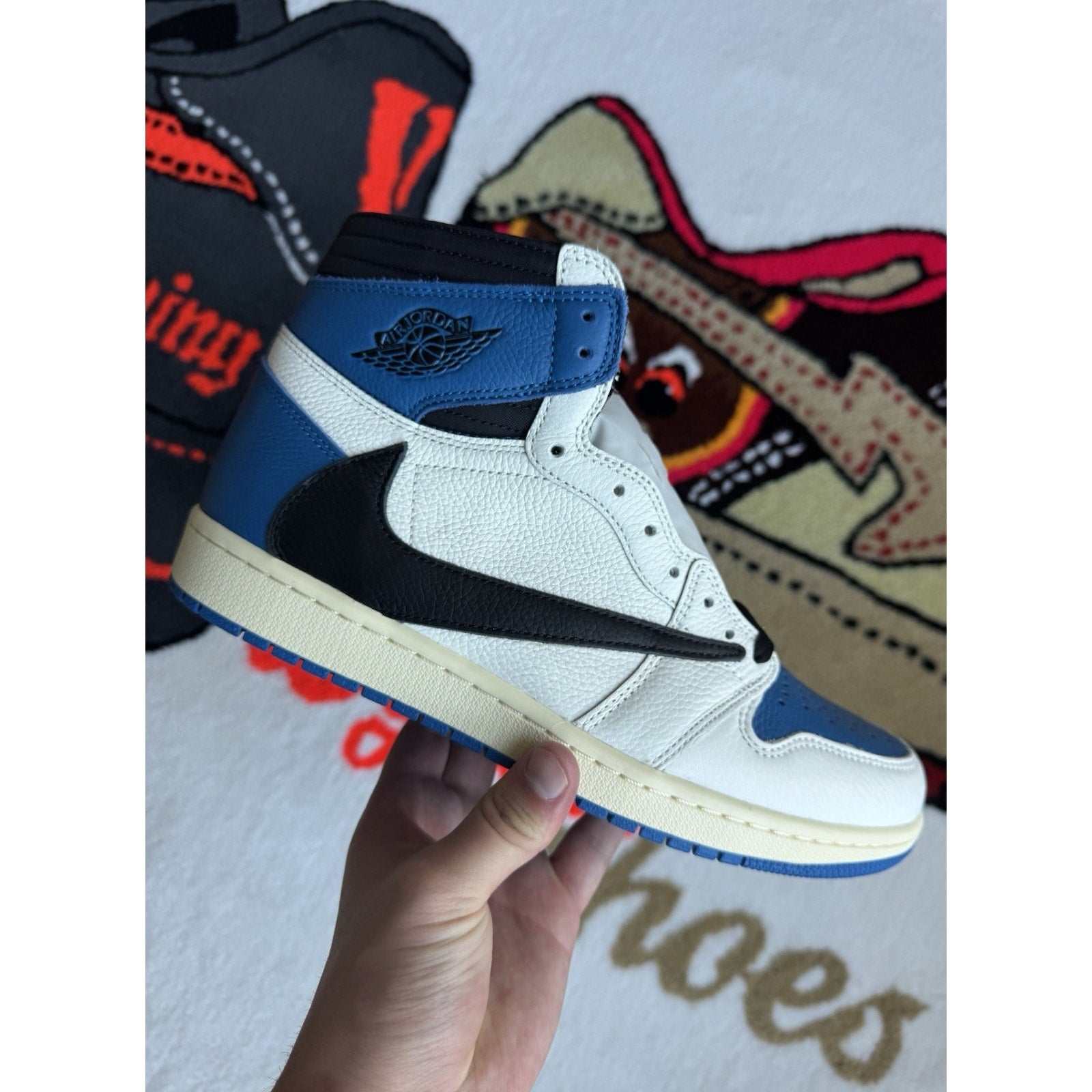 Jordan 1 Retro x Fragment Design x Travis Scott High Blue - Size 10