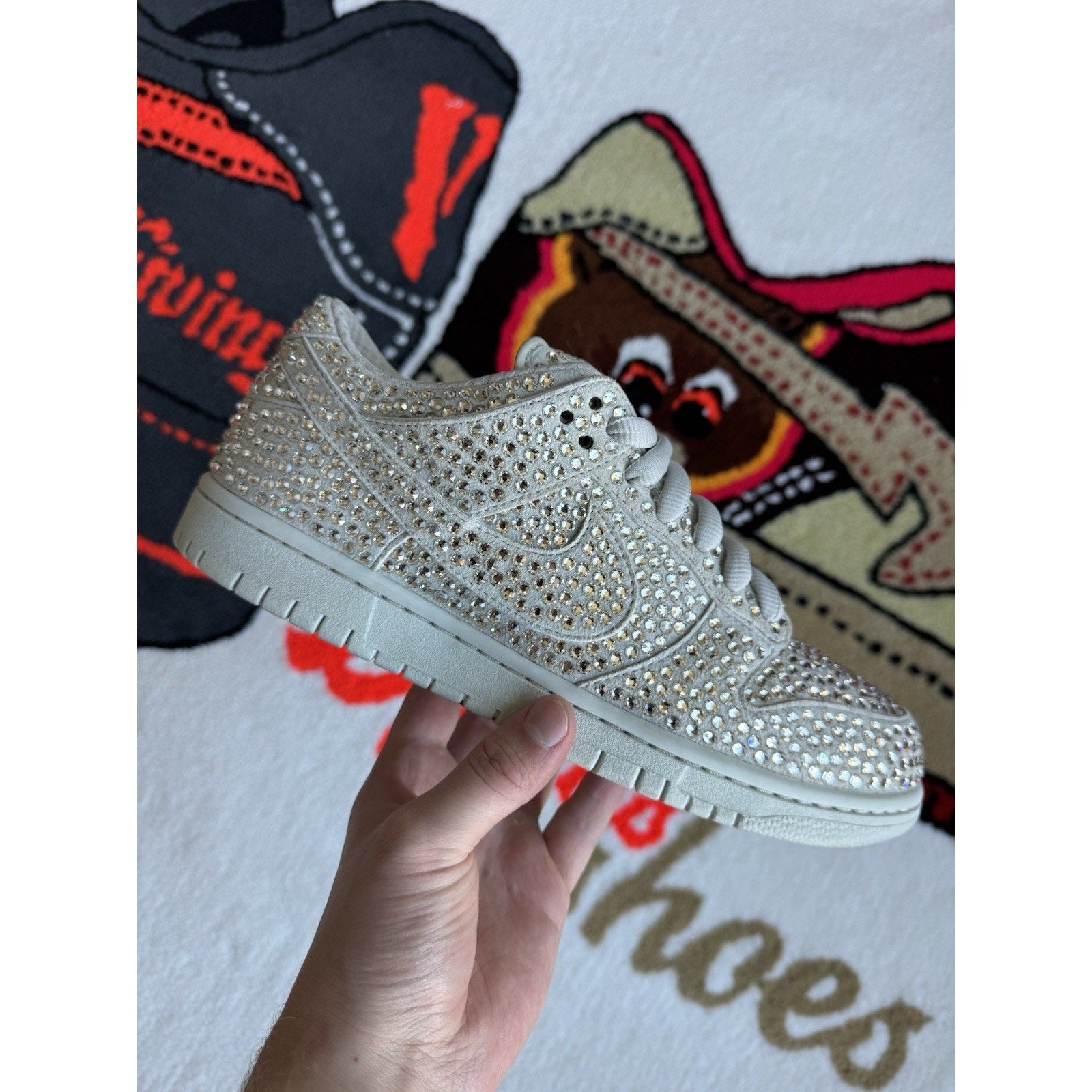 Cactus Plant Flea Market x Swarovski x Nike Dunk Low Pure Platinum - Size 10