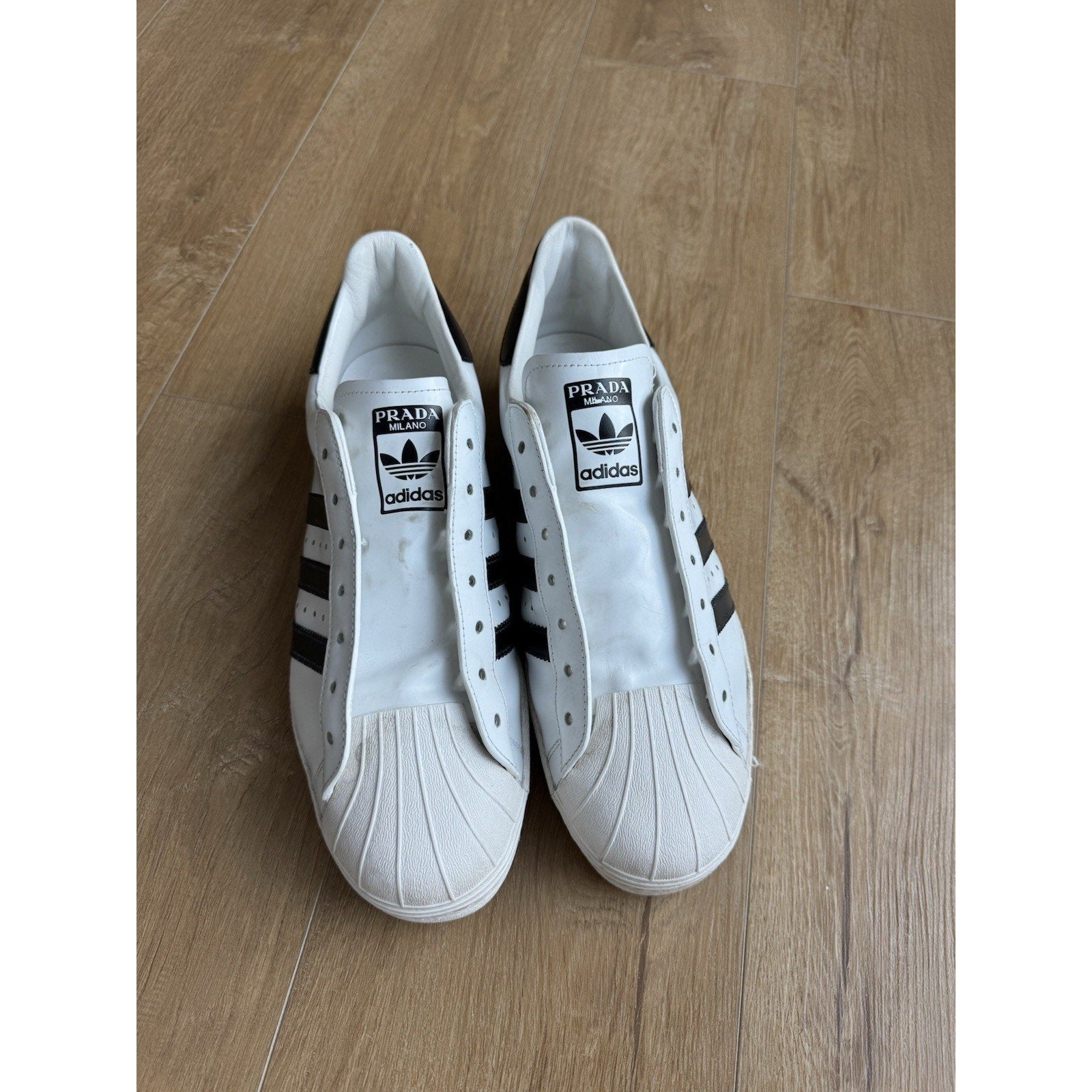 Prada x adidas Superstar White Black - Size 10.5